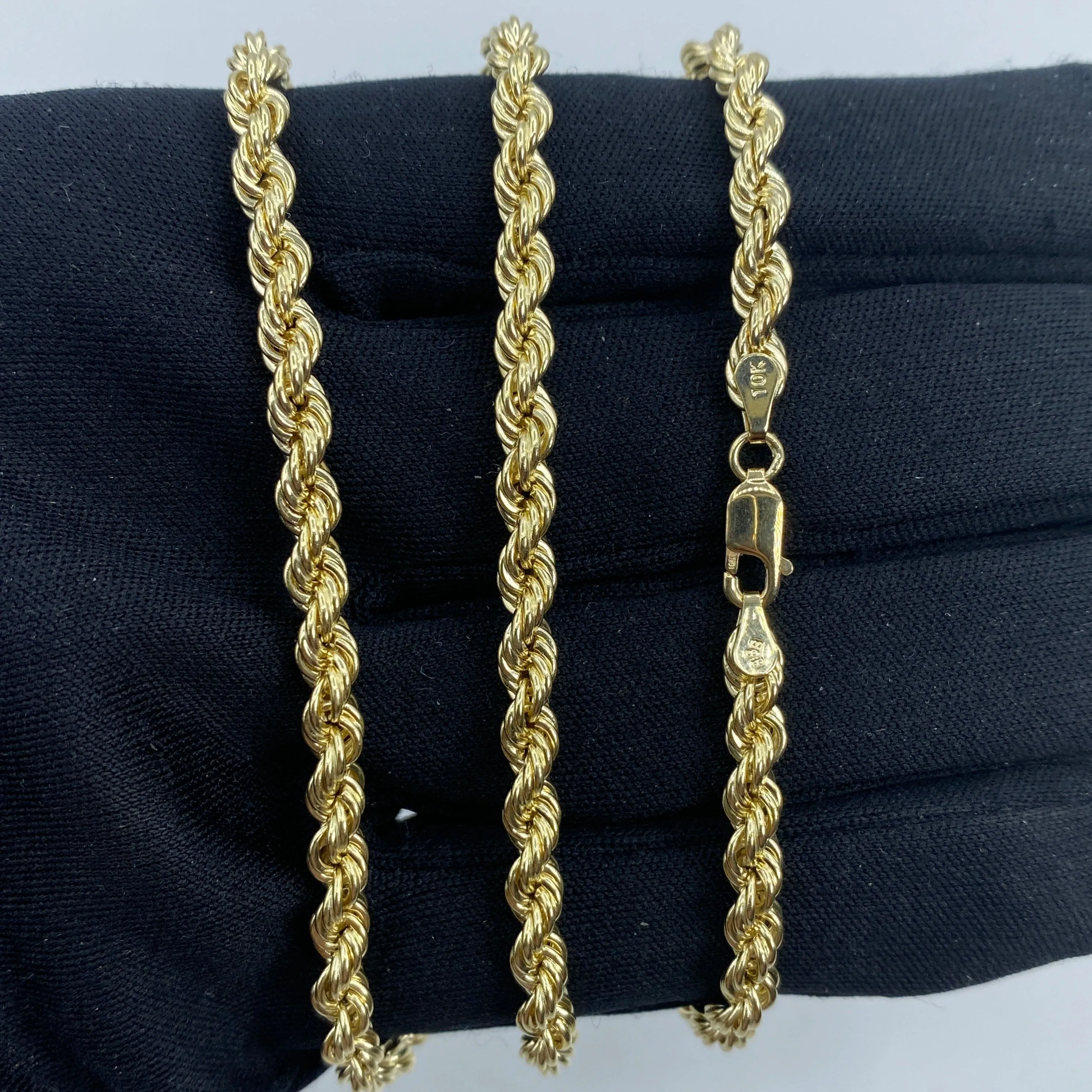 10K 4MM Rope Chain 18-26"