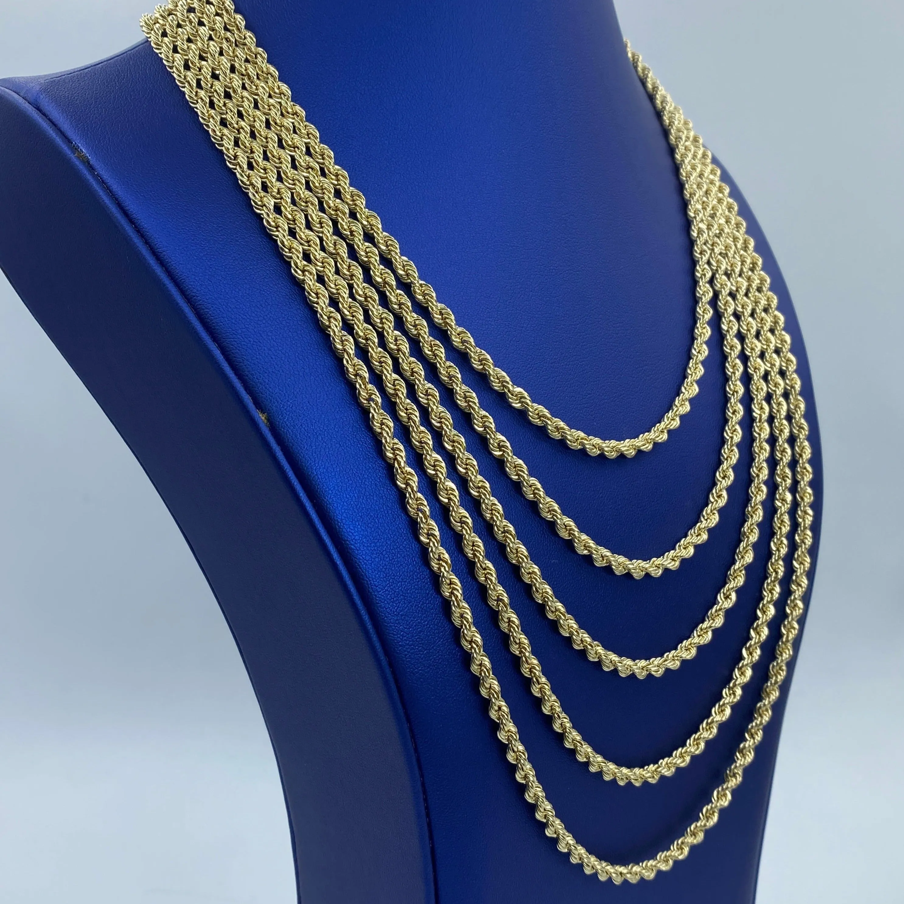 10K 4MM Rope Chain 18-26"
