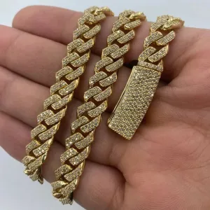 10K 9MM Cuban Link Diamond Chain 16-22"