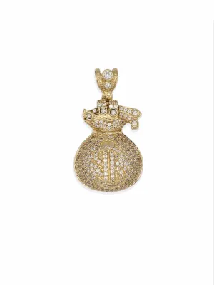 10k CZ Money-Bag Pendant
