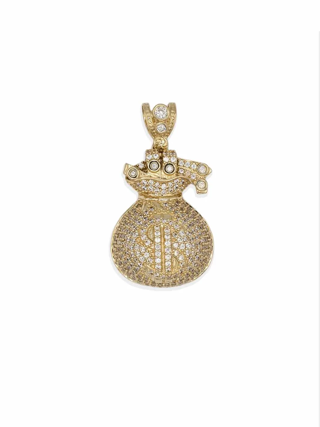 10k CZ Money-Bag Pendant