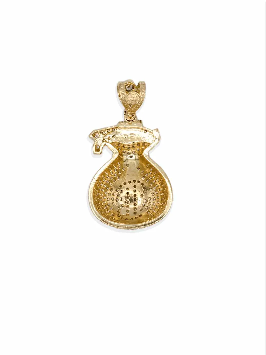10k CZ Money-Bag Pendant