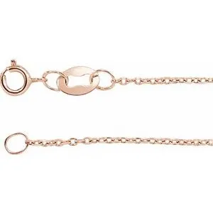 10K Rose 1 mm Diamond-Cut Cable 24" Chain