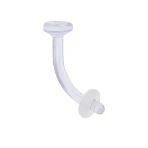 14 Gauge curved barbell CLEAR RETAINER 3/8