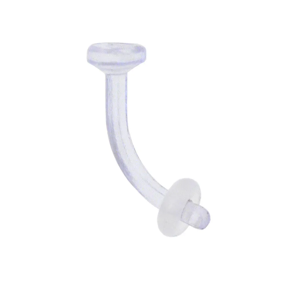 14 Gauge curved barbell CLEAR RETAINER 3/8