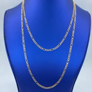 14K 3.8MM Figaro Two-Tone Chain 18-24"