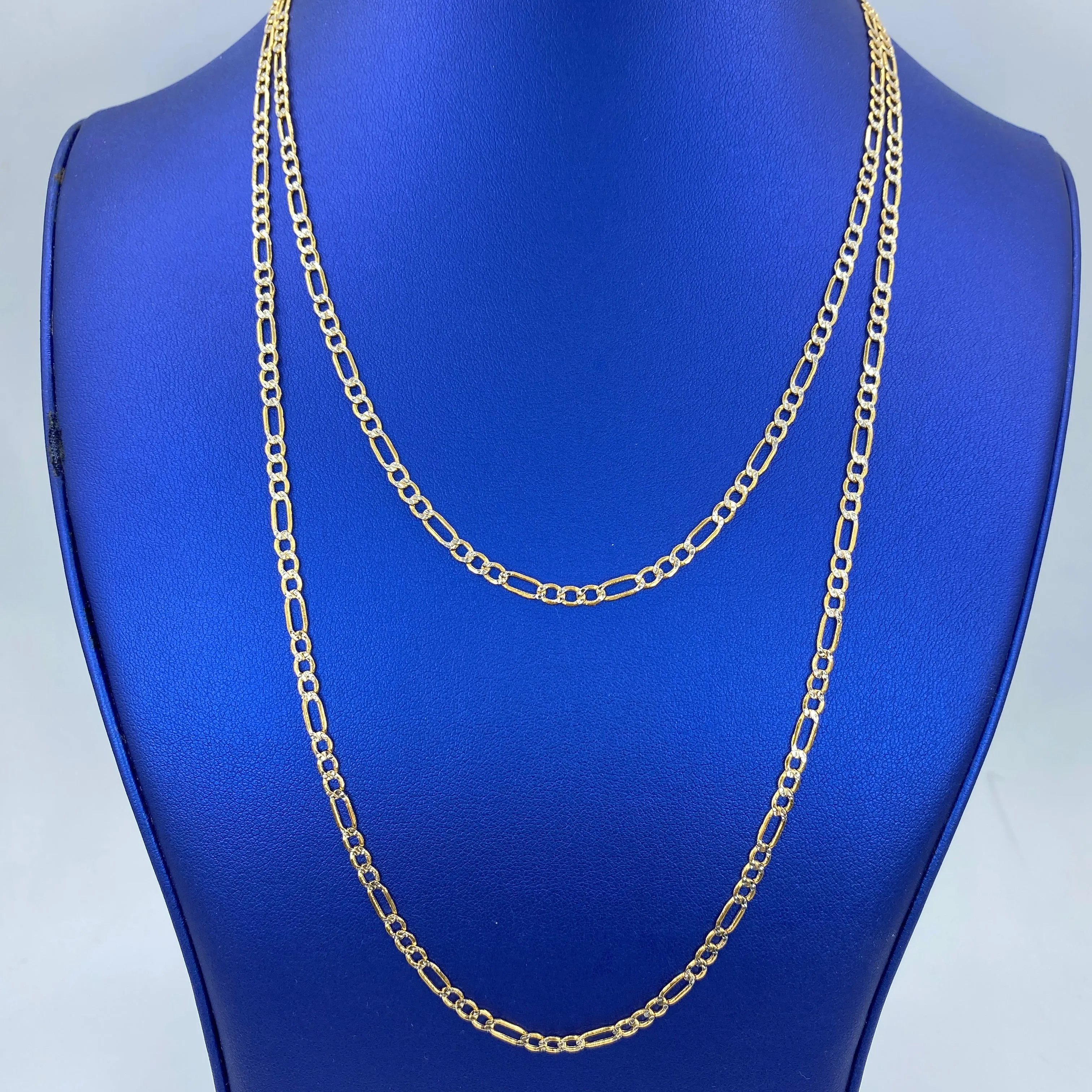 14K 3.8MM Figaro Two-Tone Chain 18-24"