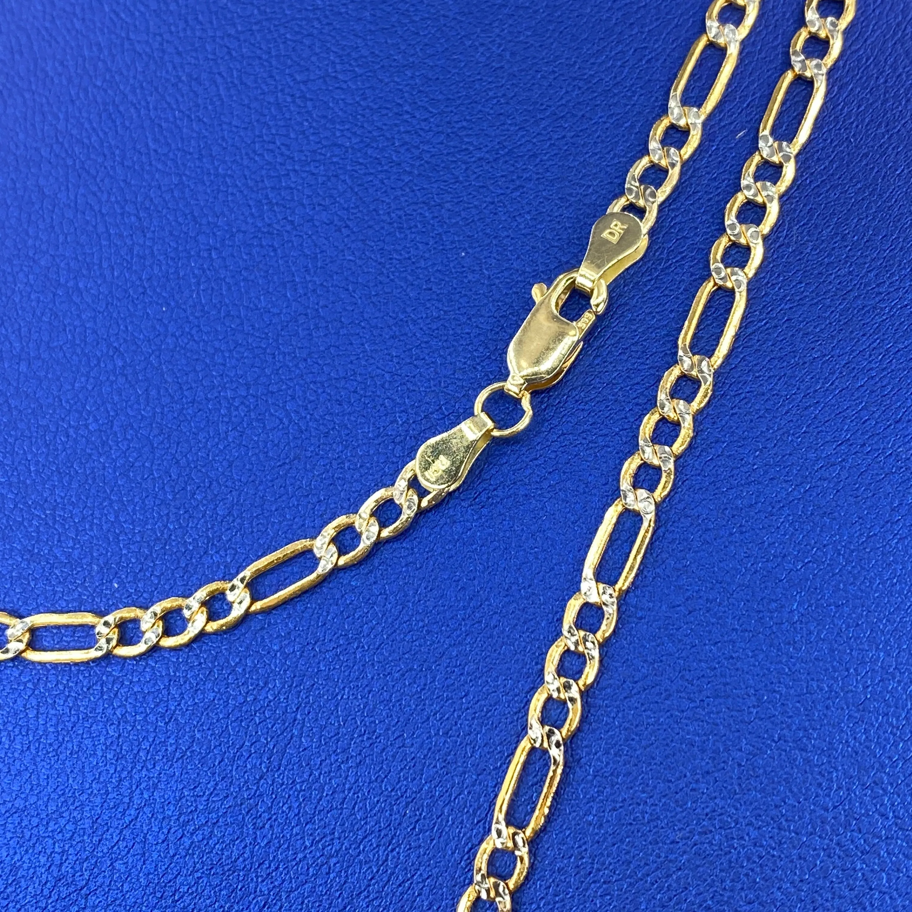 14K 3.8MM Figaro Two-Tone Chain 18-24"