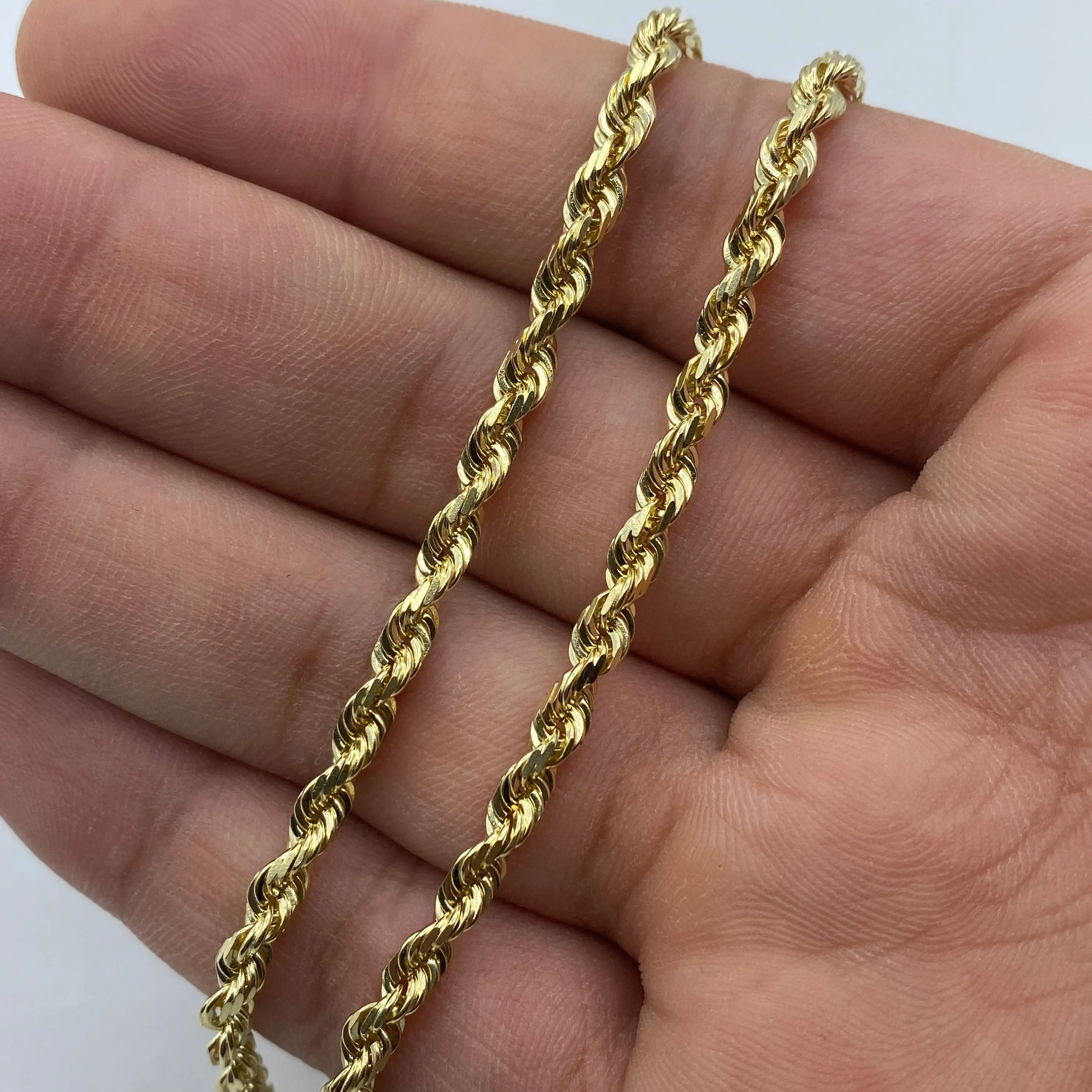 14K 3.8MM Solid Rope Chain 20"