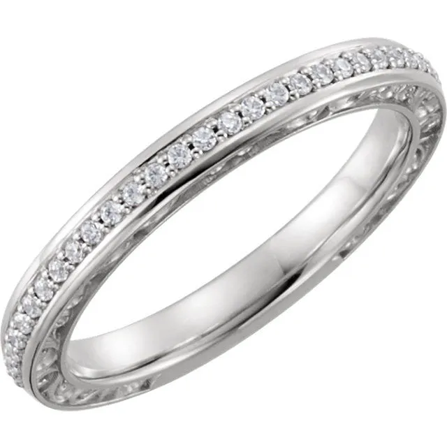 14k Gold 1/6 CTW Diamond Anniversary Band - White Rose or Yellow Gold