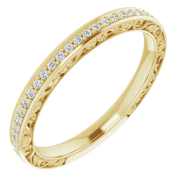 14k Gold 1/6 CTW Diamond Anniversary Band - White Rose or Yellow Gold