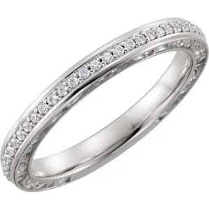 14k Gold 1/6 CTW Diamond Anniversary Band - White Rose or Yellow Gold