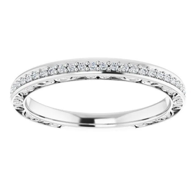 14k Gold 1/6 CTW Diamond Anniversary Band - White Rose or Yellow Gold