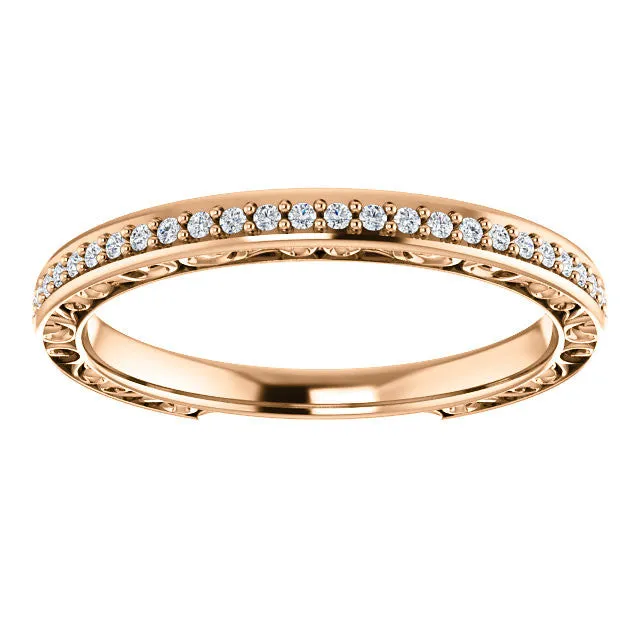 14k Gold 1/6 CTW Diamond Anniversary Band - White Rose or Yellow Gold
