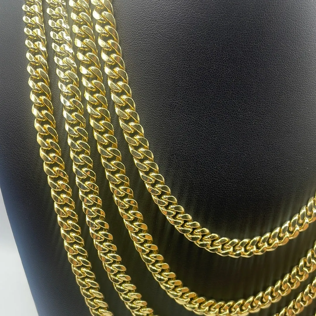 14K Gold 8MM Miami Cuban Link Chain 18-24”