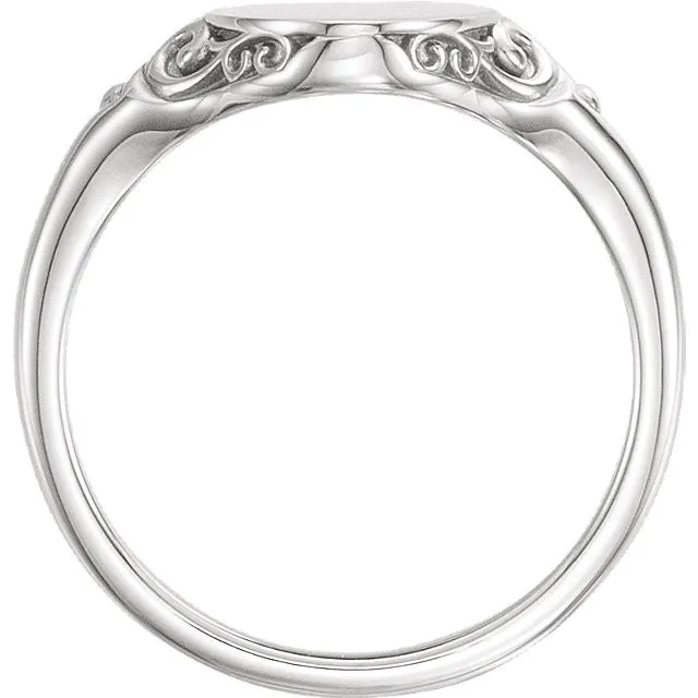 14K Gold Oval Signet Ring