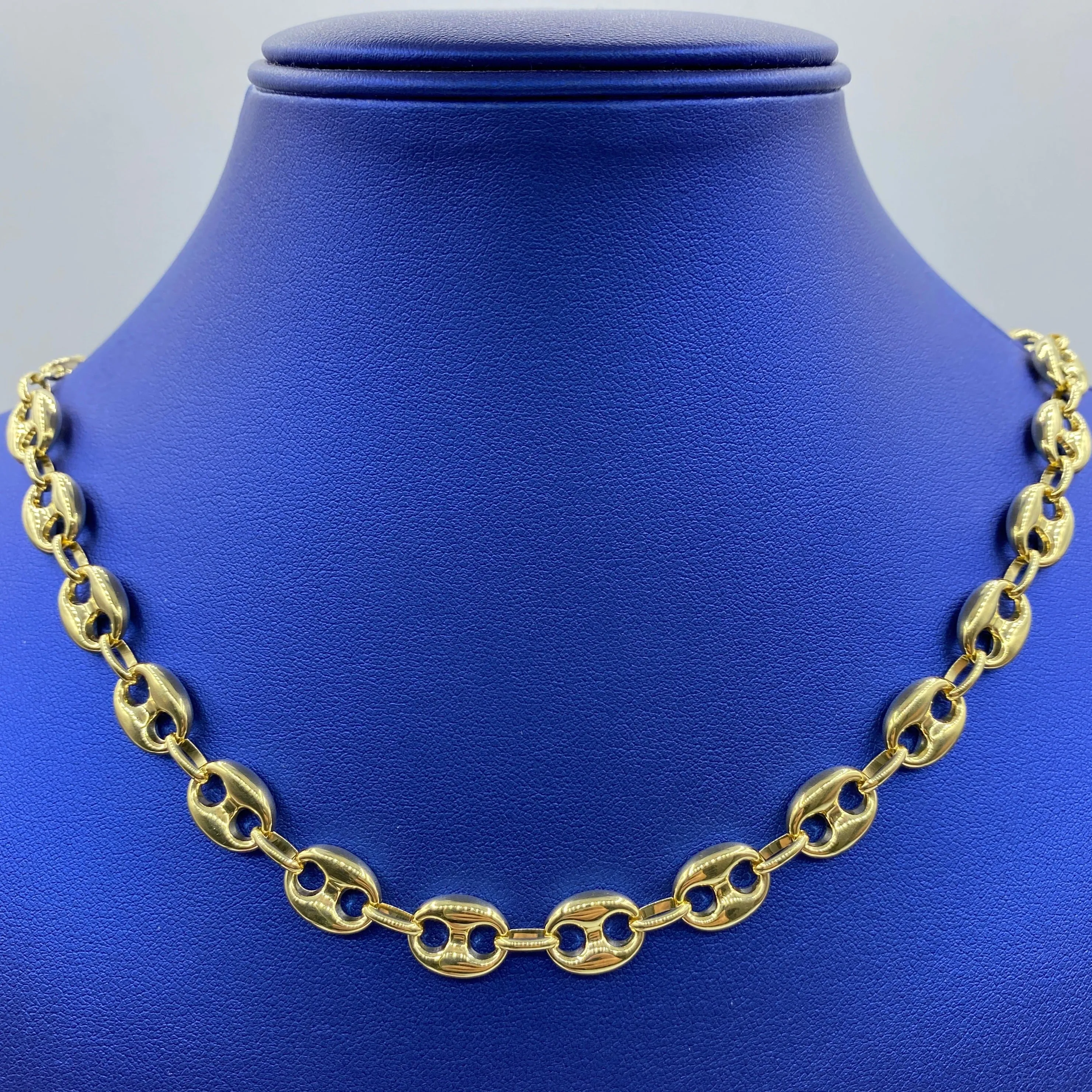 14K Puffed Mariner Link Chain