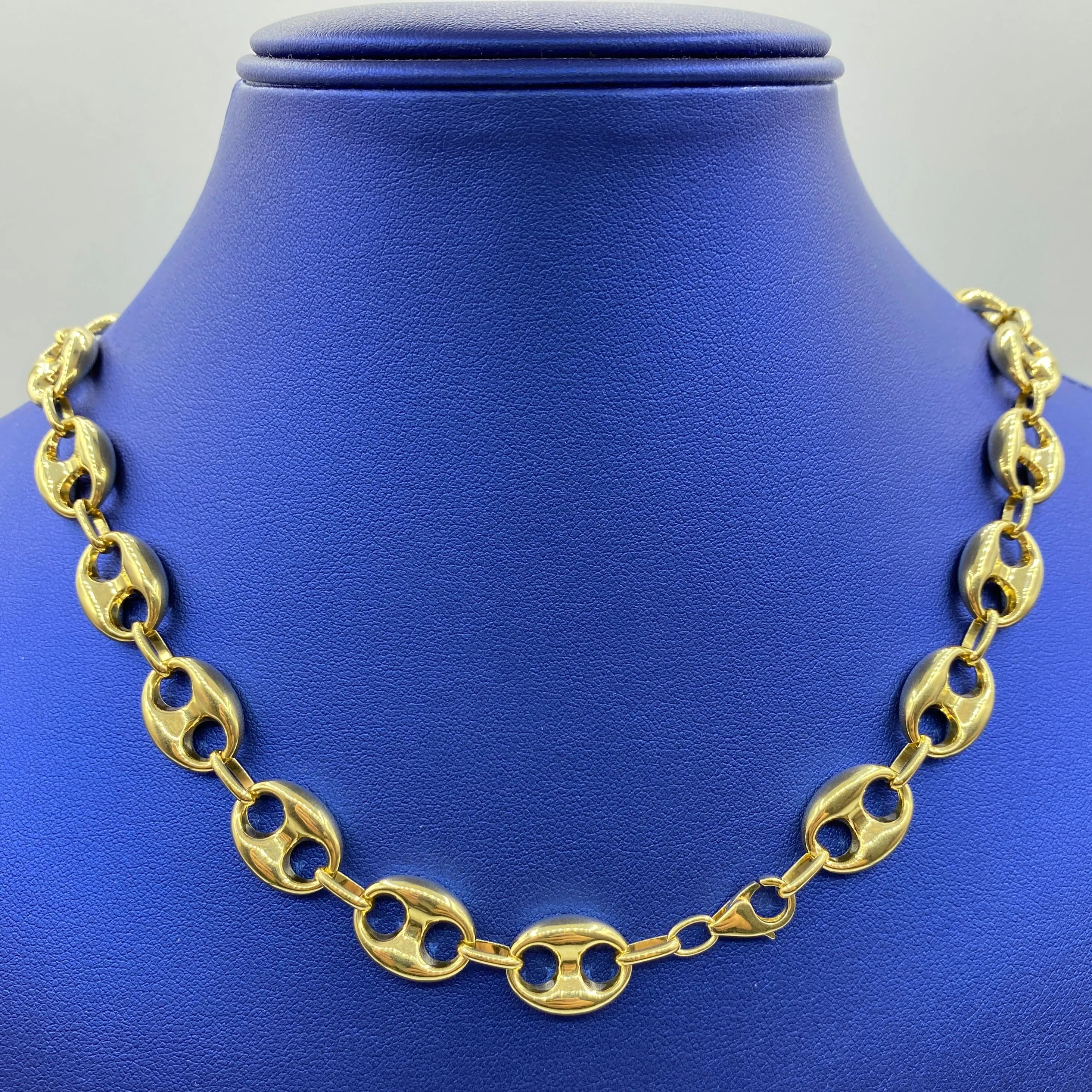 14K Puffed Mariner Link Chain