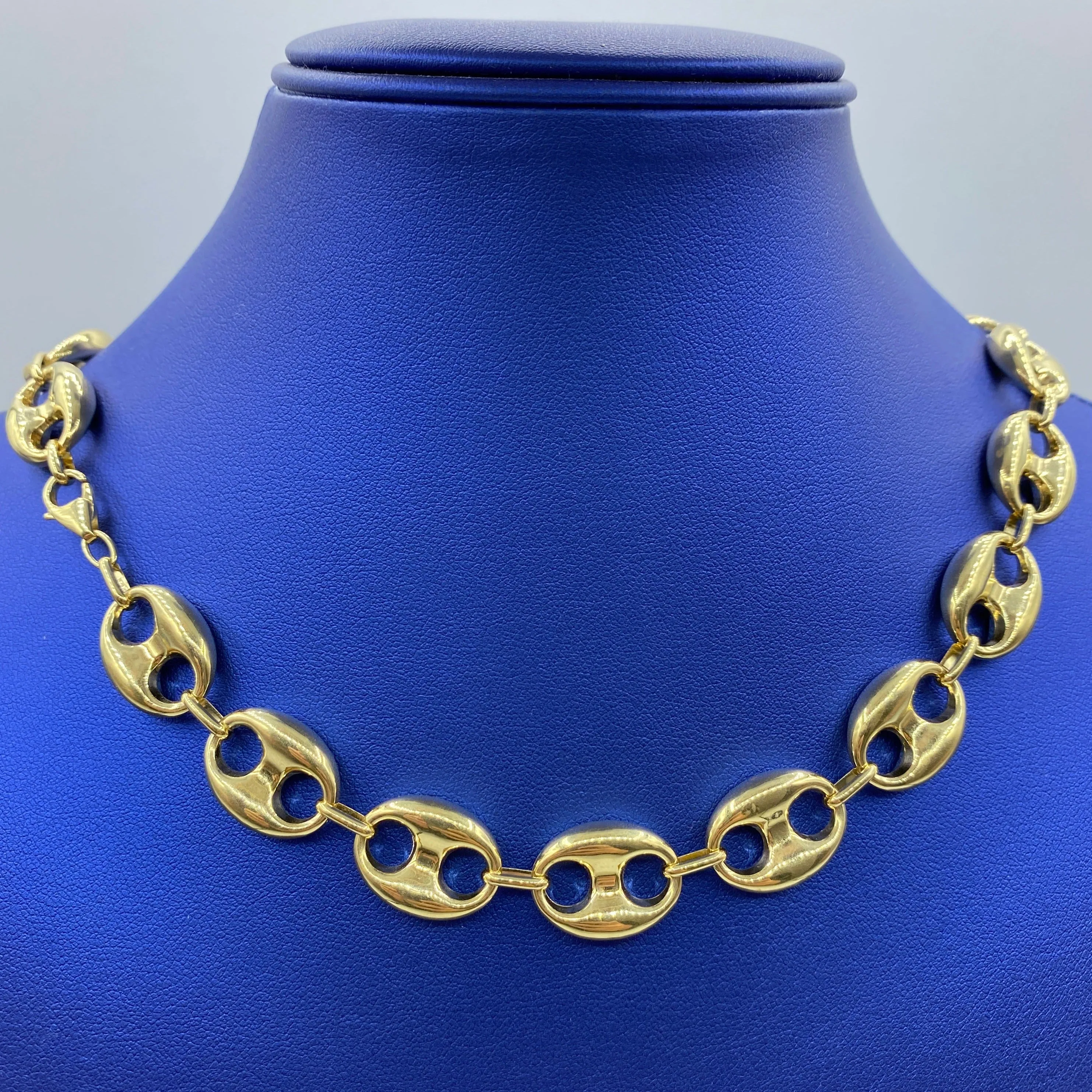 14K Puffed Mariner Link Chain
