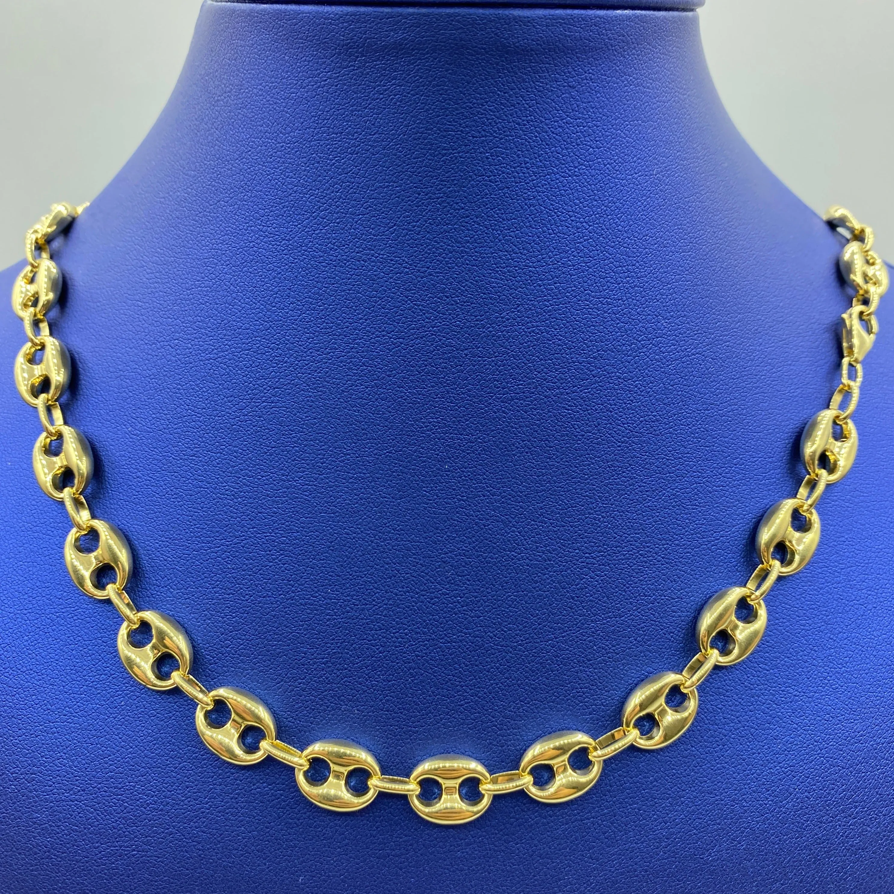 14K Puffed Mariner Link Chain