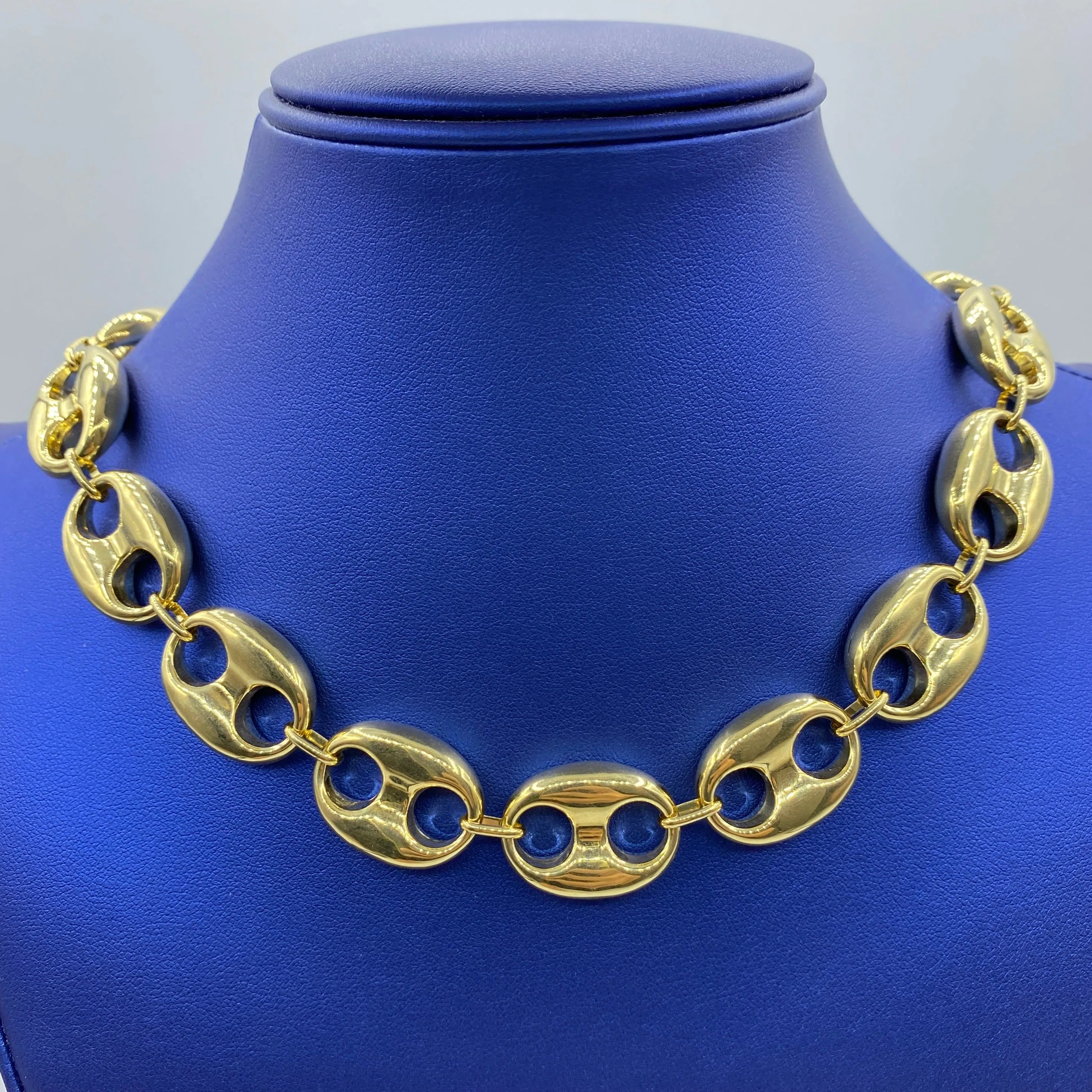 14K Puffed Mariner Link Chain