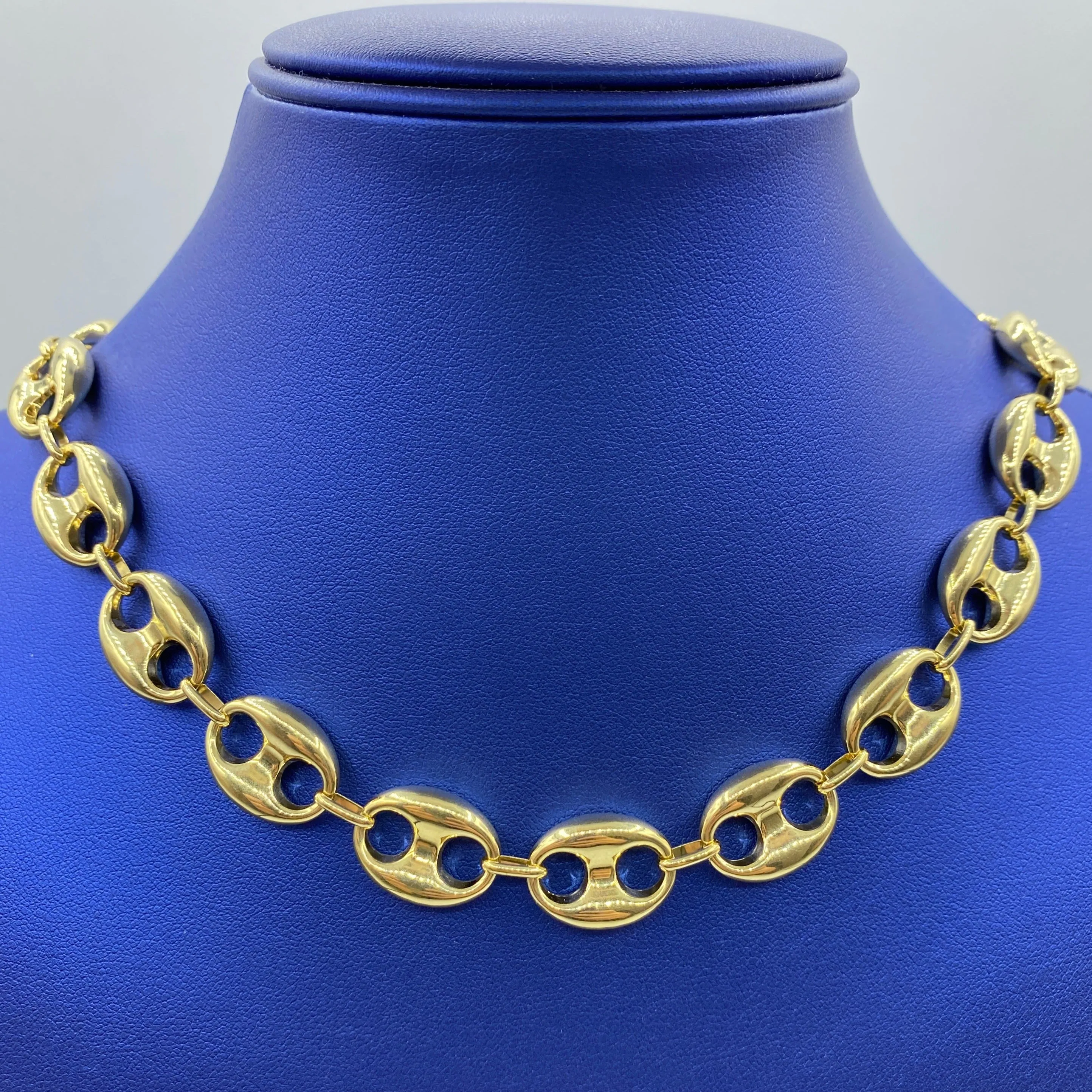 14K Puffed Mariner Link Chain