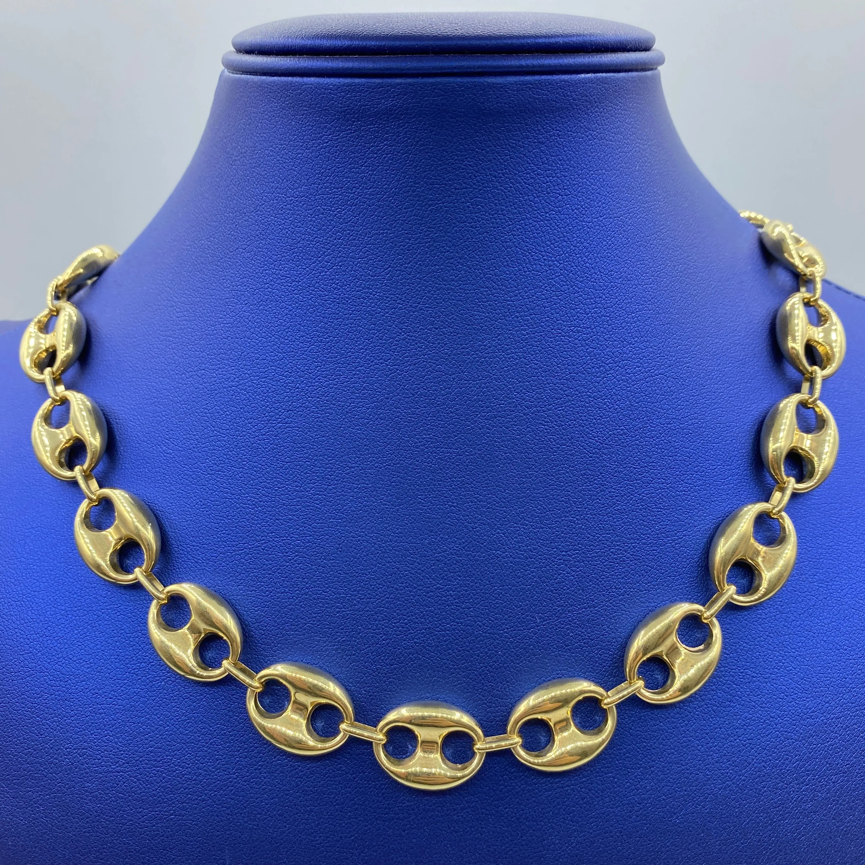 14K Puffed Mariner Link Chain
