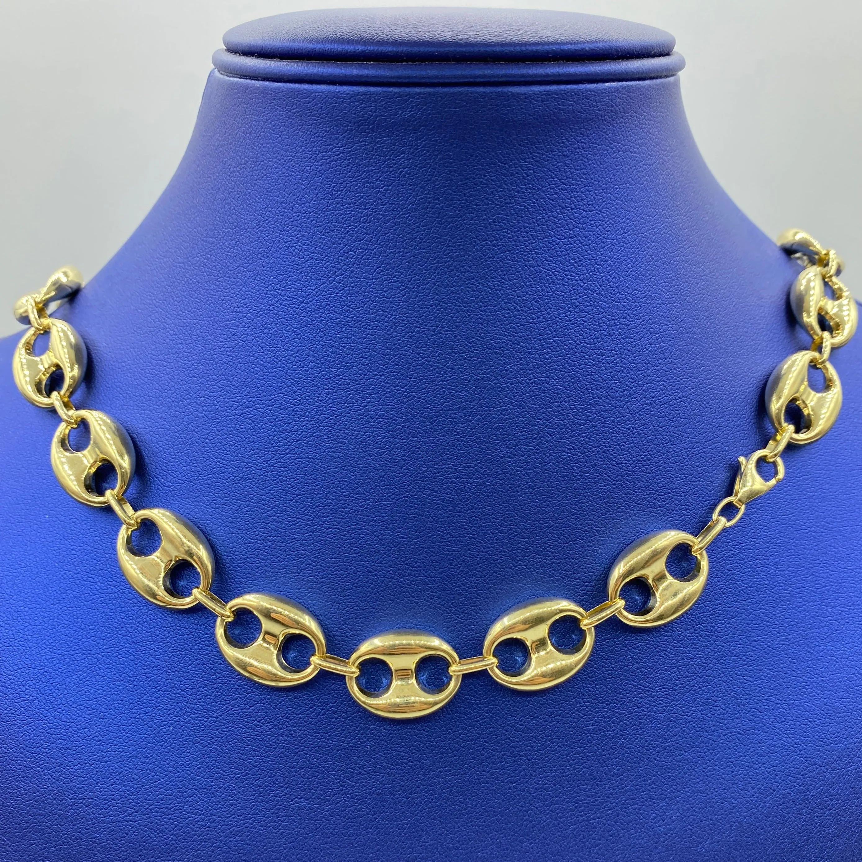 14K Puffed Mariner Link Chain