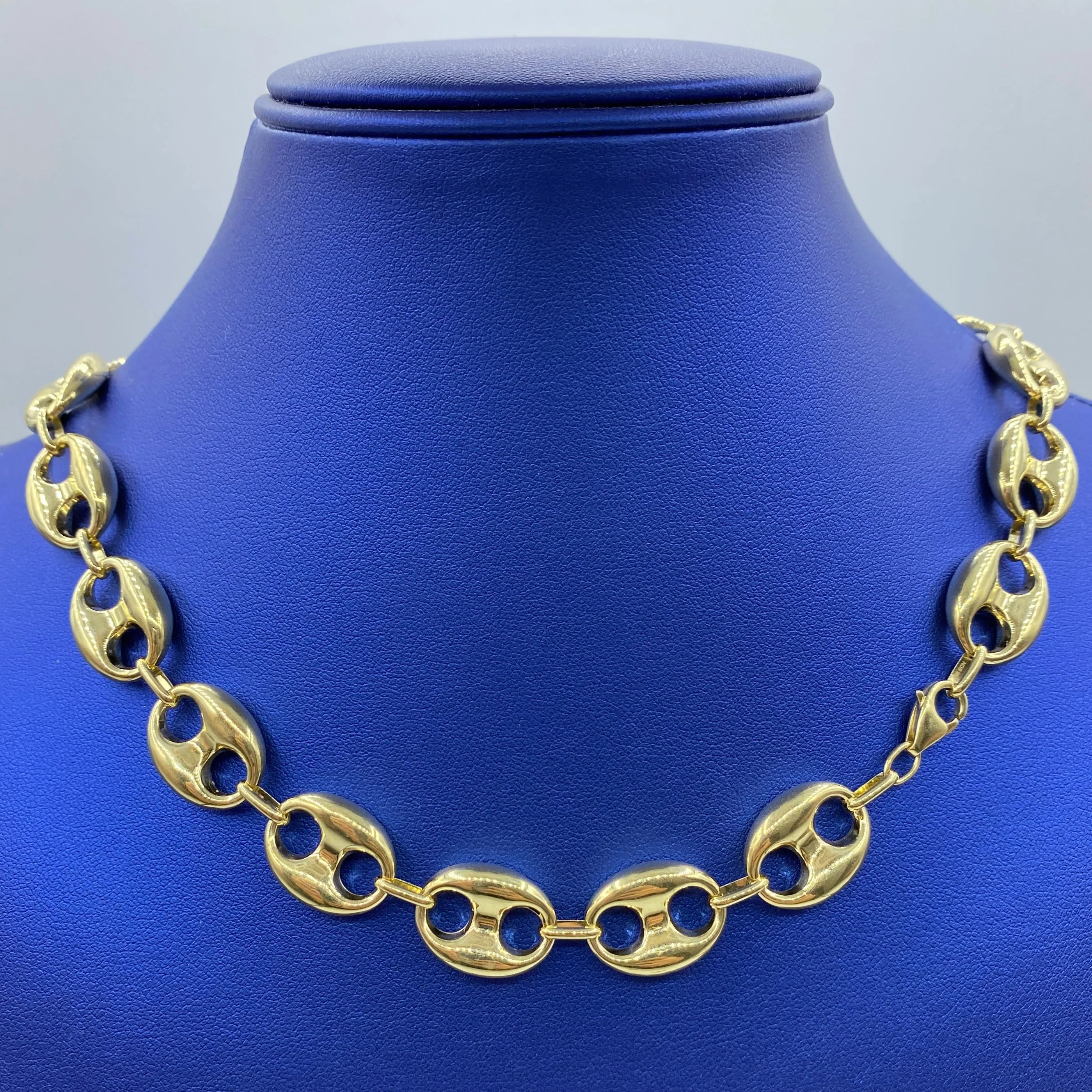 14K Puffed Mariner Link Chain