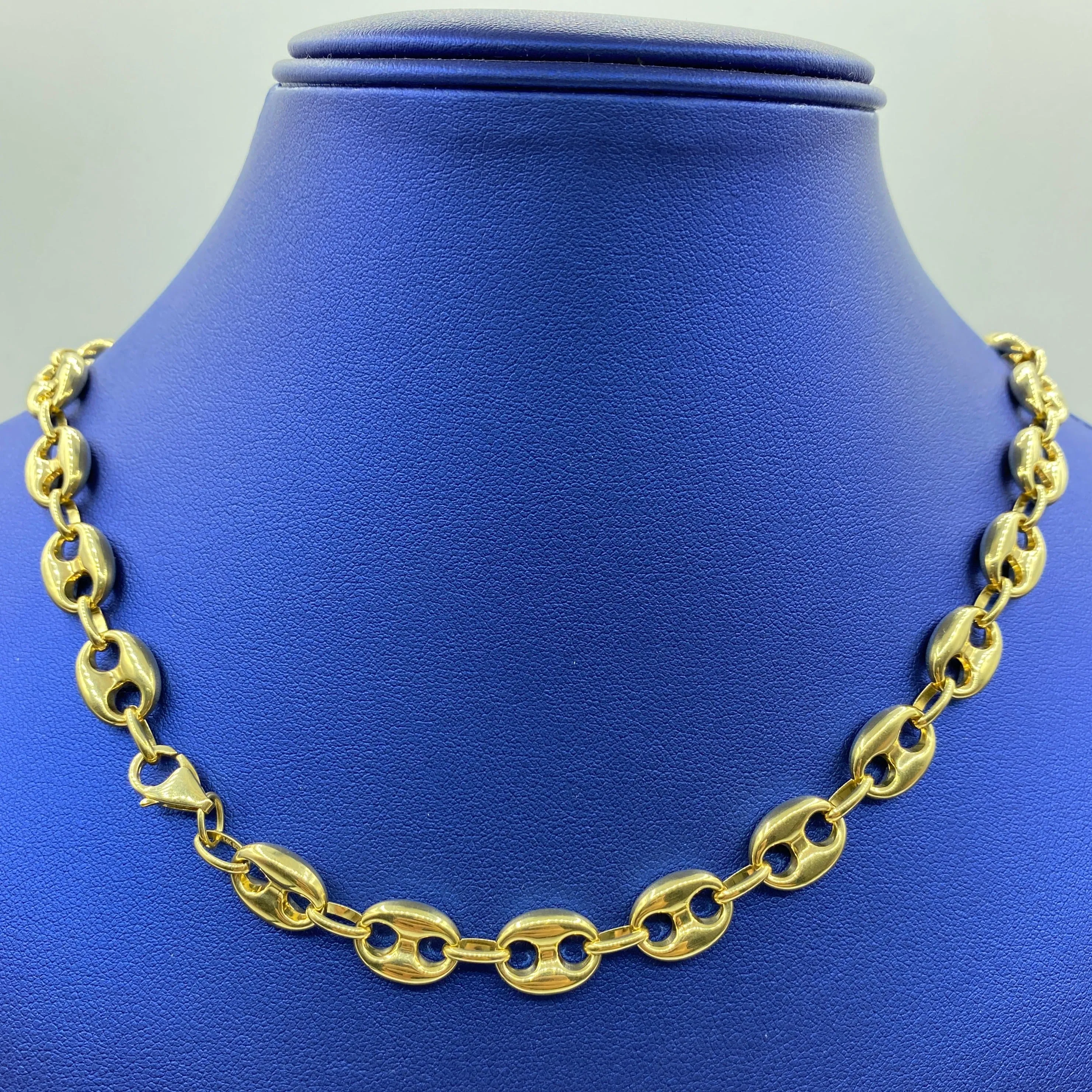 14K Puffed Mariner Link Chain