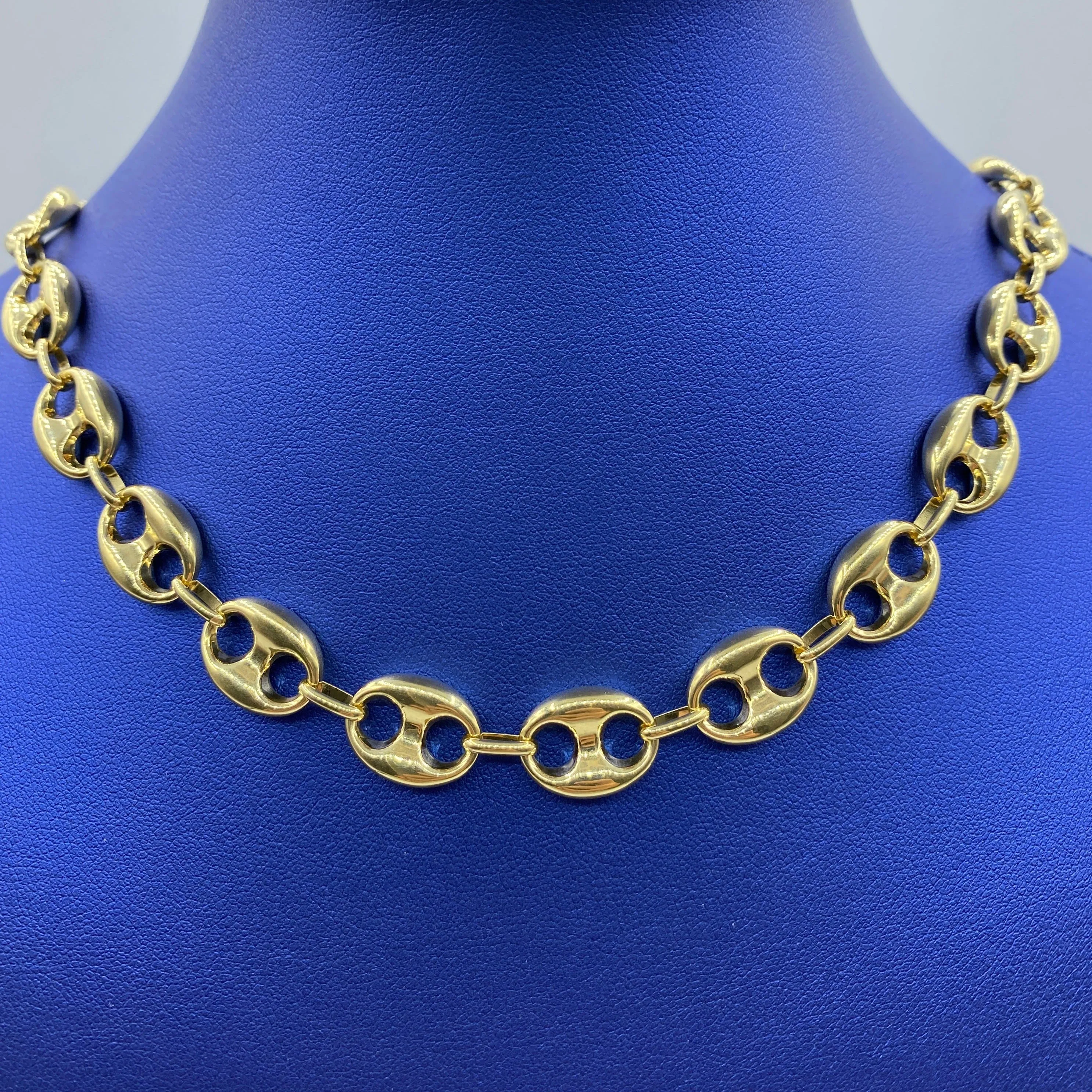 14K Puffed Mariner Link Chain