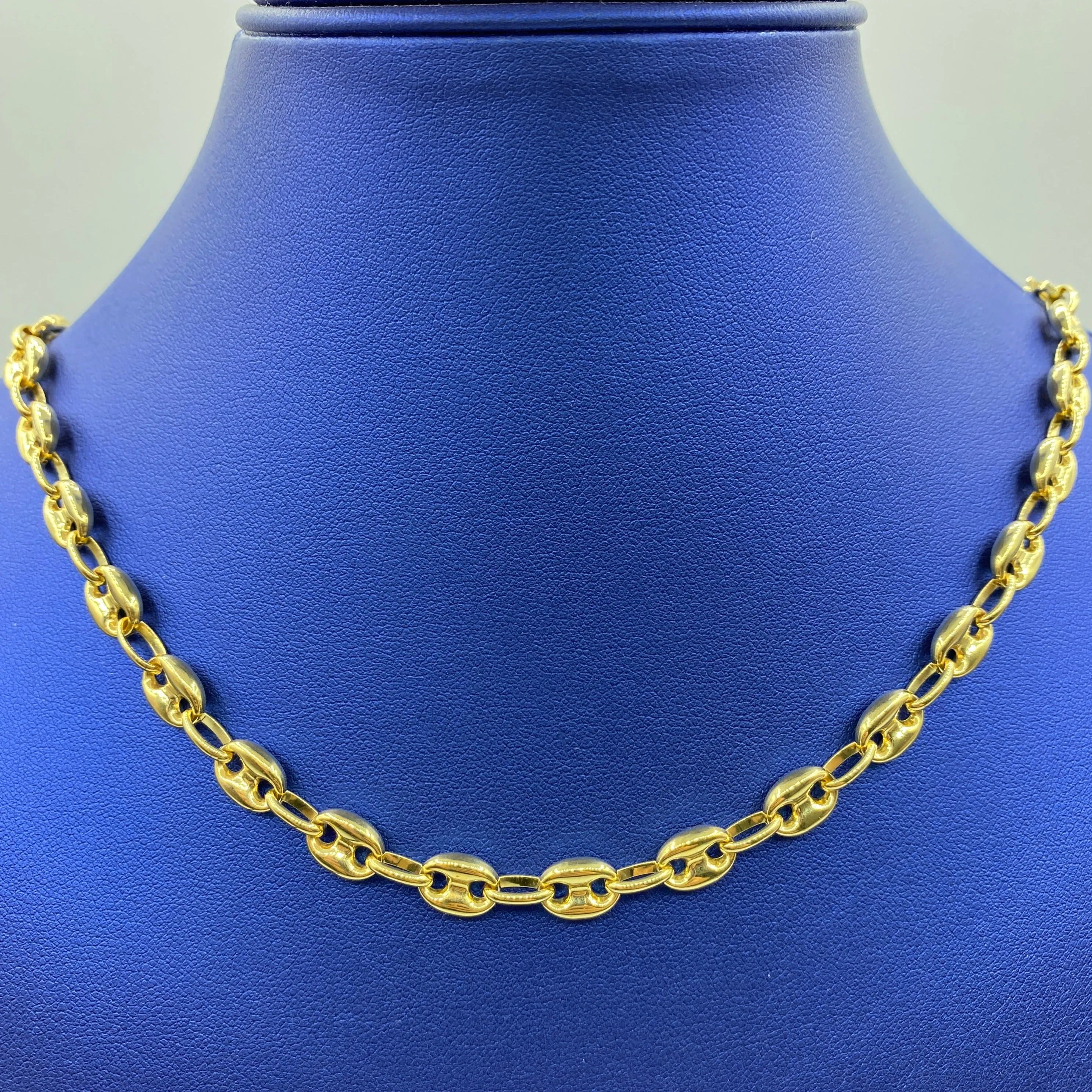 14K Puffed Mariner Link Chain