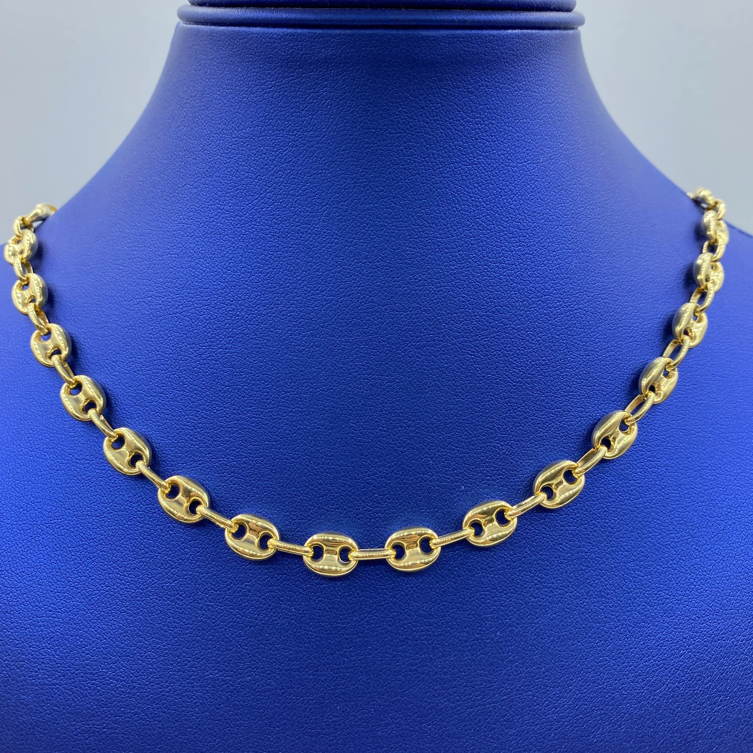 14K Puffed Mariner Link Chain