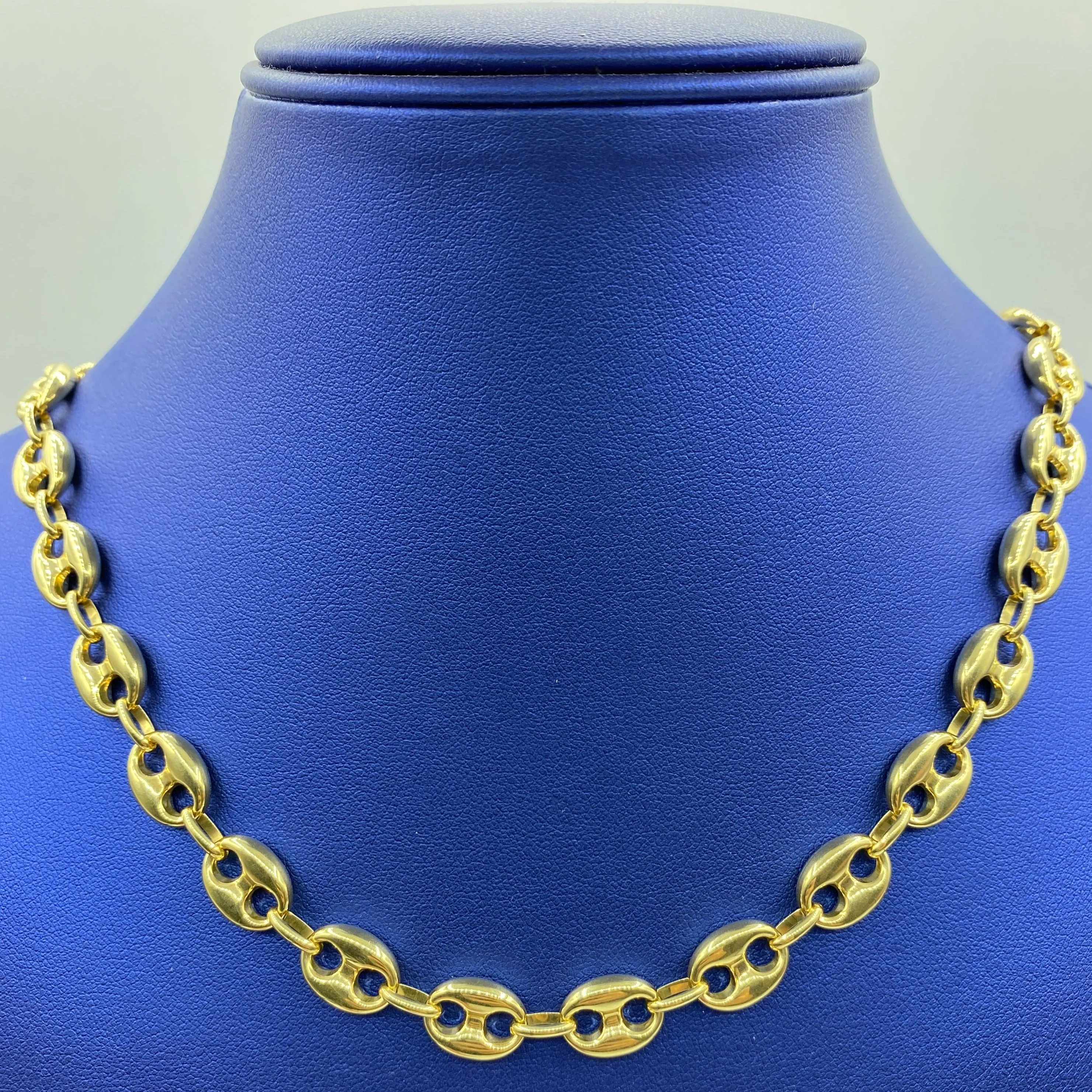 14K Puffed Mariner Link Chain