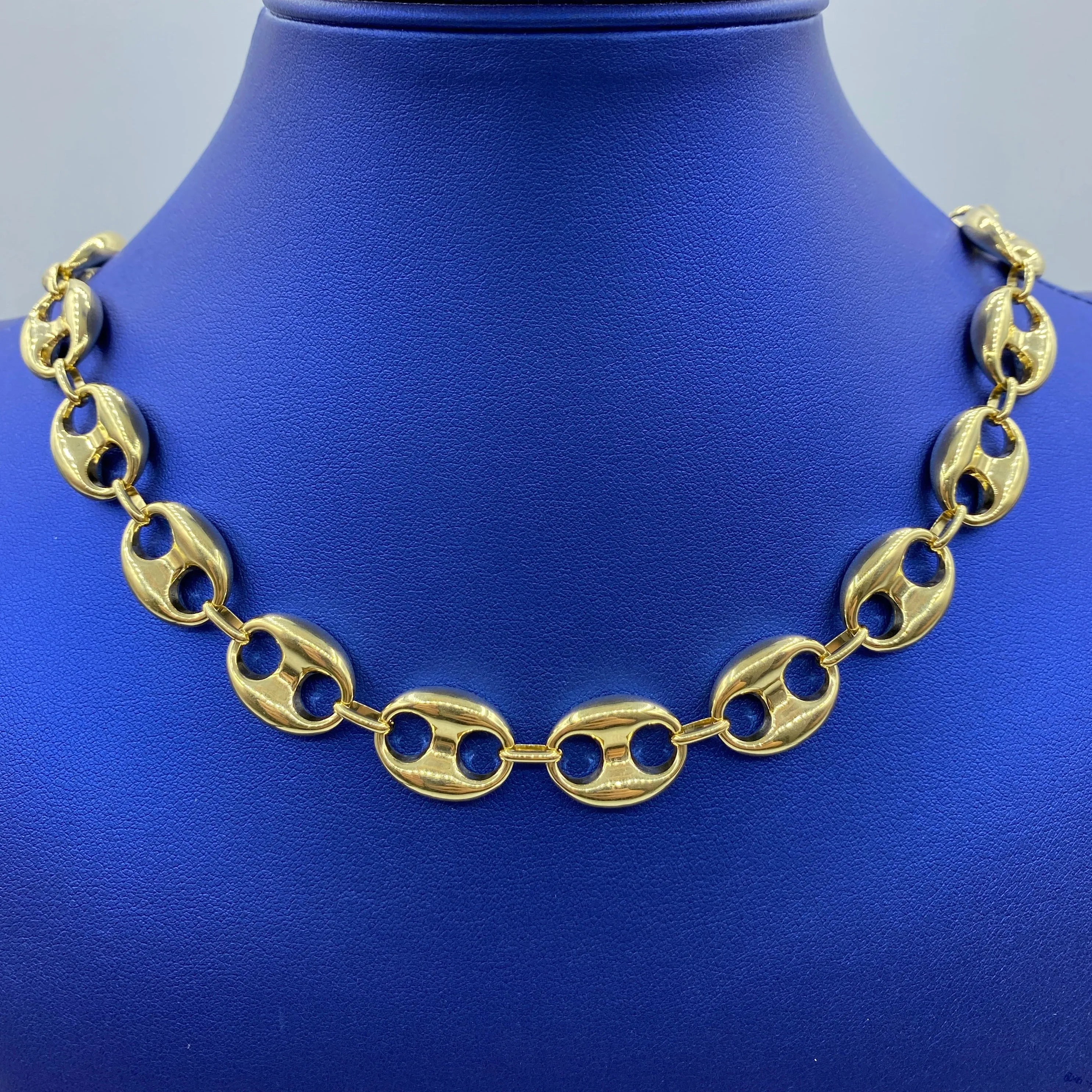 14K Puffed Mariner Link Chain