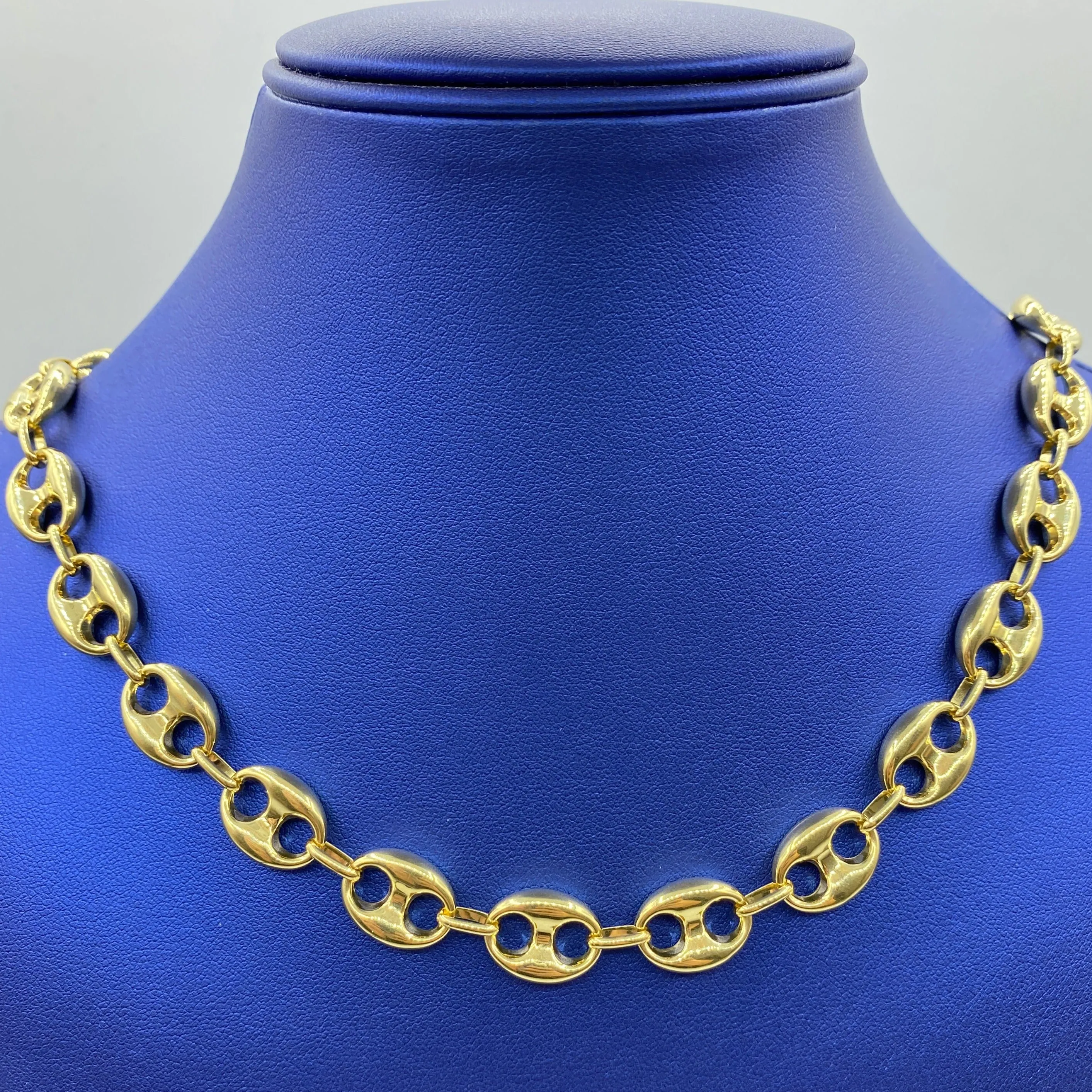 14K Puffed Mariner Link Chain