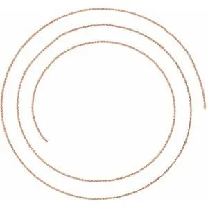 14K Rose 1 mm Wheat Chain By the Inch