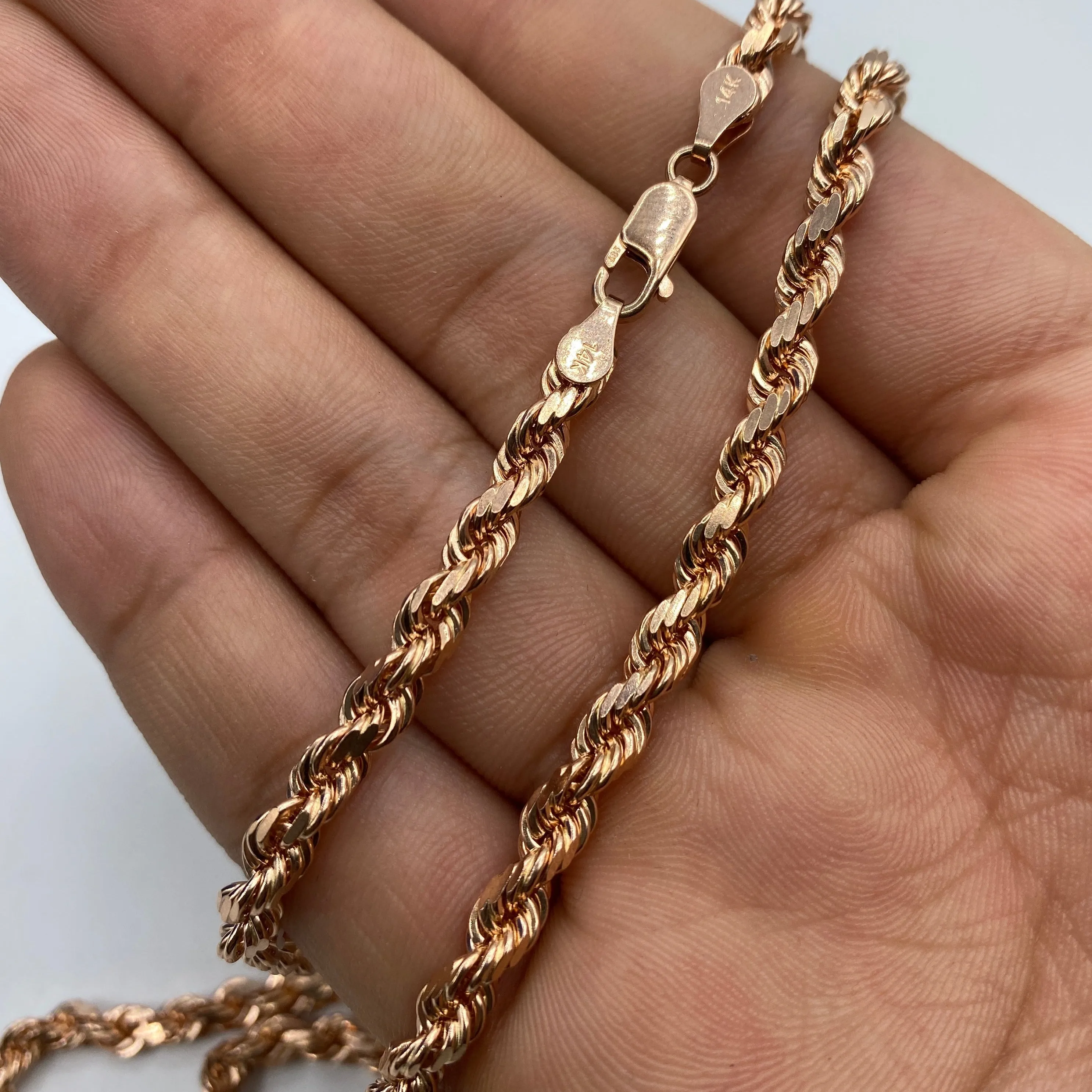 14K Rose Gold 5.2MM Rope Chain 18-30"