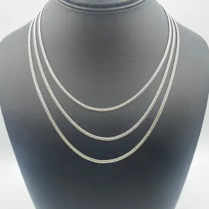 14K Solid White Gold 2.9MM Cuban Link Chain 16-20"