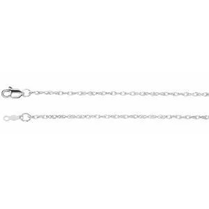14K White 1.5 mm Rope 7" Chain