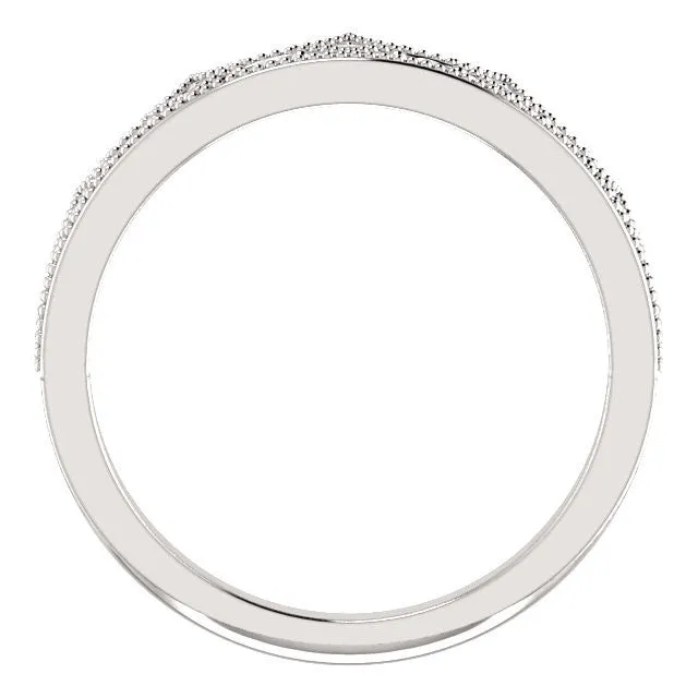 14K White Gold 1/8 CTW Diamond Crown Ring