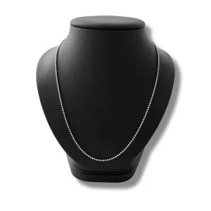 14K White Gold 24" Moon Cut Bead Chain
