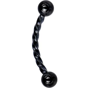 16 Gauge 3/8 Black IP Seriously Twisted Curved Eyebrow Ring