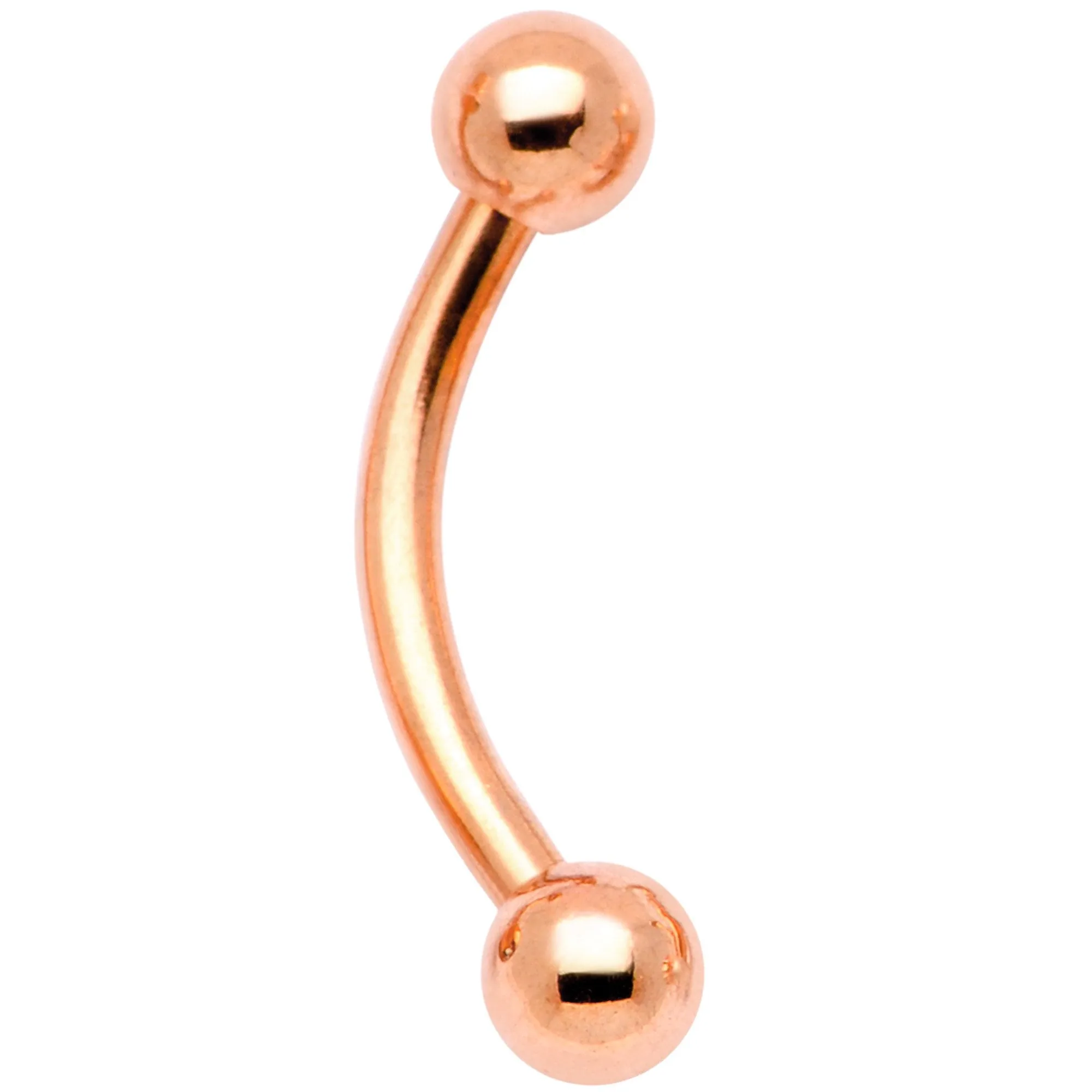 16 Gauge 5/16 Gem Rose Gold Tone Curved Eyebrow Daith Rook Set of 4