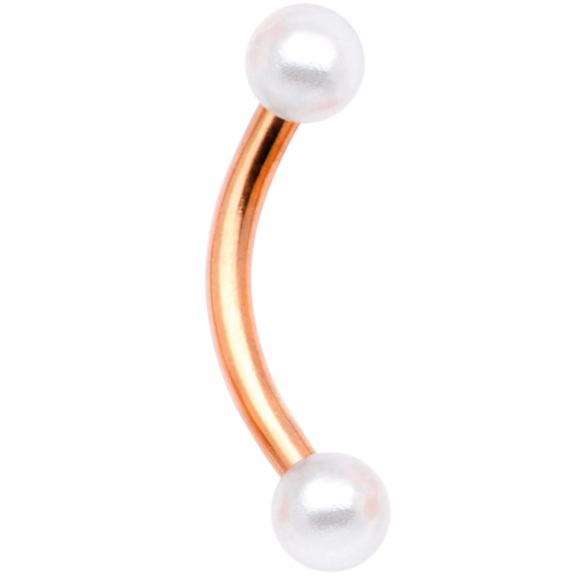 16 Gauge 5/16 Gem Rose Gold Tone Curved Eyebrow Daith Rook Set of 4