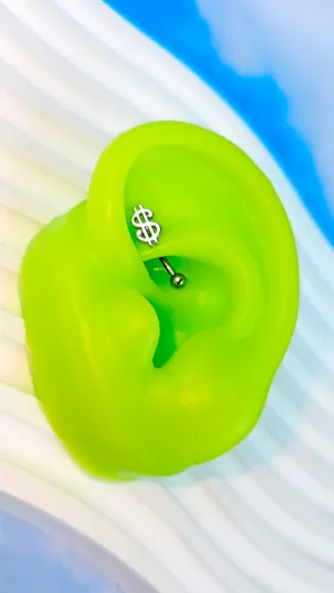 16 Gauge 5/16 Seeing Money Curved Eyebrow Ring