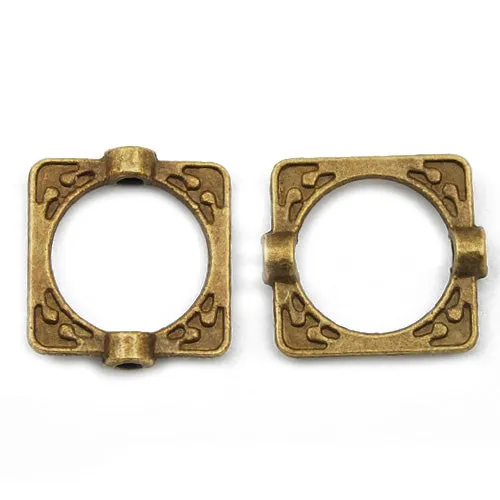 16*14mm Vintage antique bronze Zinc alloy beads,square,sold 200 pcs per pkg