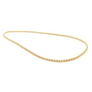 18KT Gold Venetian Box Link Necklace, 18"