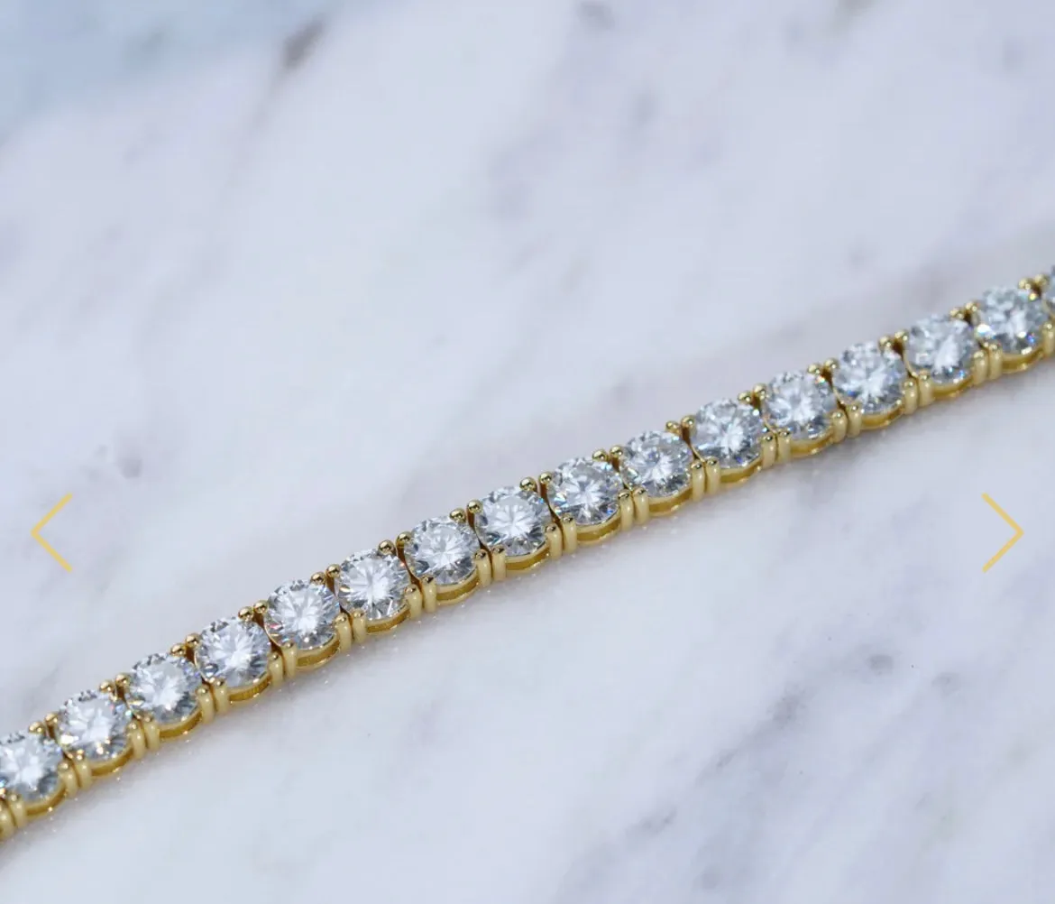 18" 4MM  925S VVS MOISSANITE TENNIS CHAIN GOLD