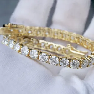 18" 5MM  925S VVS MOISSANITE TENNIS CHAIN GOLD